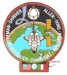 Bild von STS 46 Atlantis Mission mit Claude Nicollier Pin Anstecker